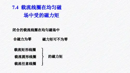 载流线圈在均匀磁场中受到的磁力矩