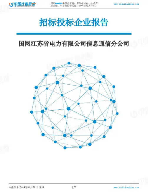 国网江苏省电力有限公司信息通信分公司-招投标数据分析报告