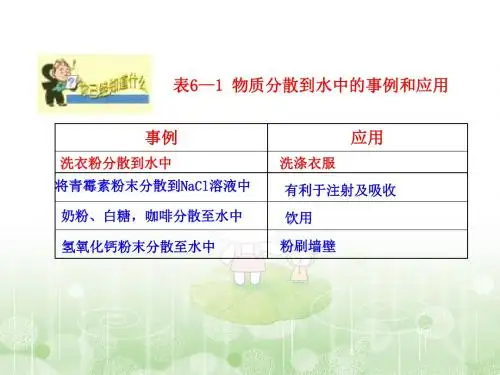 沪教版九年级下册化学 6.1物质在水中的分散 教学课件(共37张PPT)