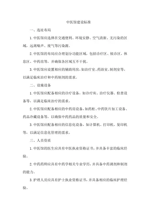 中医馆建设标准