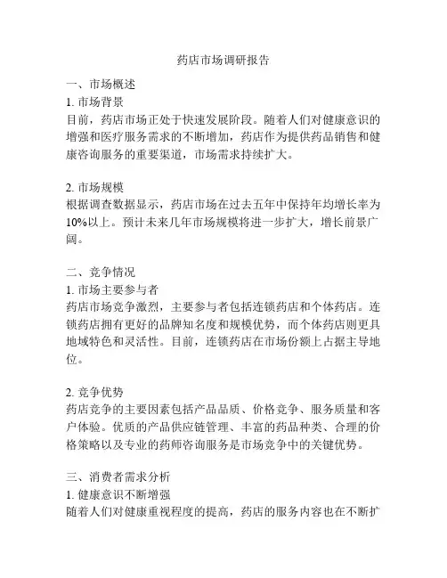 药店市场调研报告