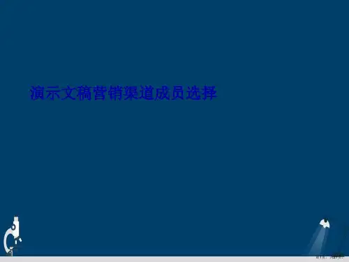 演示文稿营销渠道成员选择
