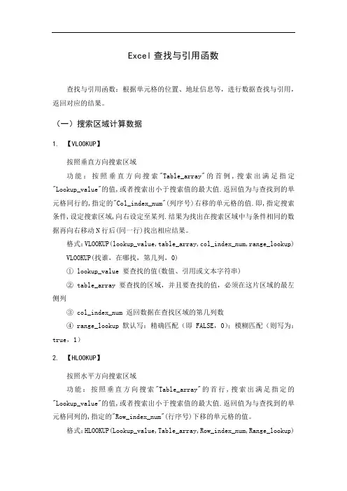 Excel查找与引用函数