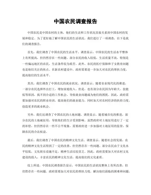 中国农民调查报告