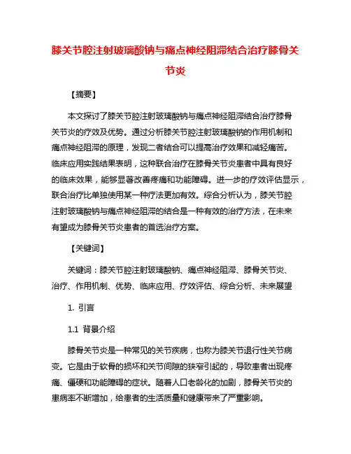 膝关节腔注射玻璃酸钠与痛点神经阻滞结合治疗膝骨关节炎
