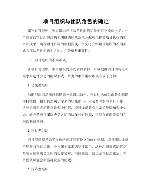 项目组织与团队角色的确定