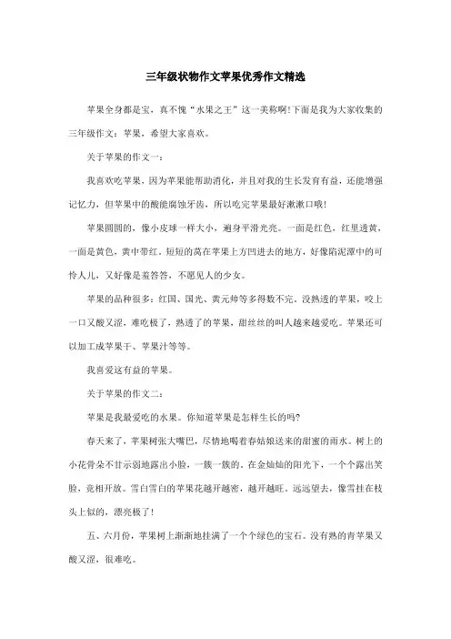 三年级状物作文苹果优秀作文精选