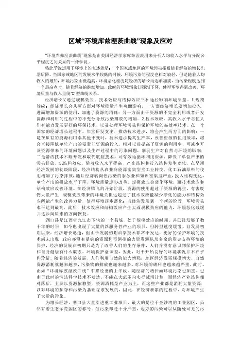 区域“环境库兹涅茨曲线”现象及应对