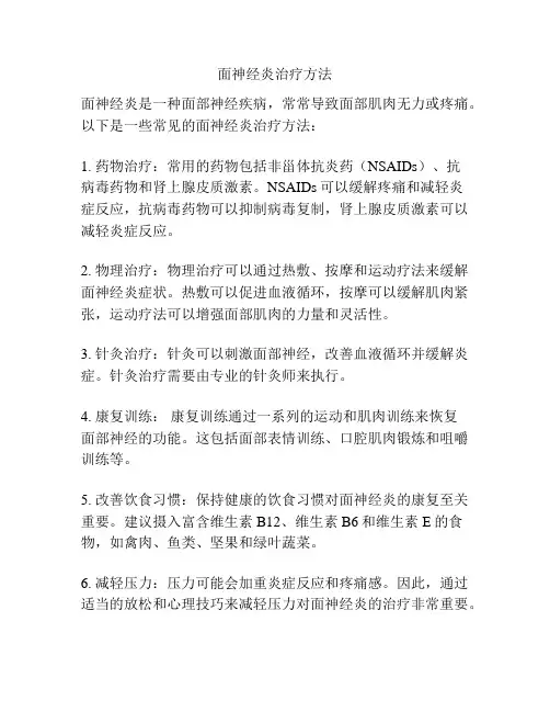 面神经炎治疗方法
