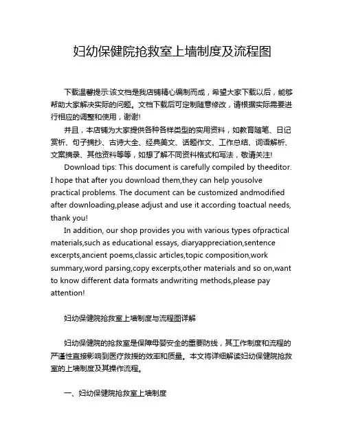 妇幼保健院抢救室上墙制度及流程图