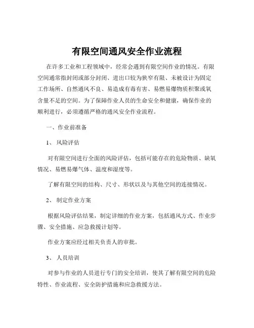 有限空间通风安全作业流程