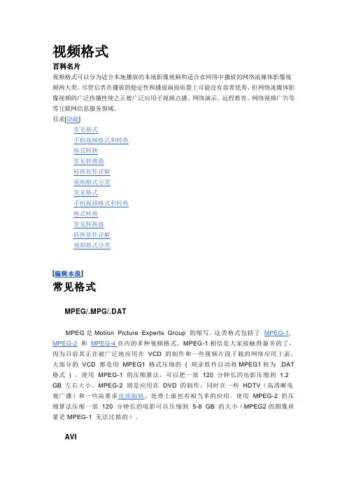 视频格式