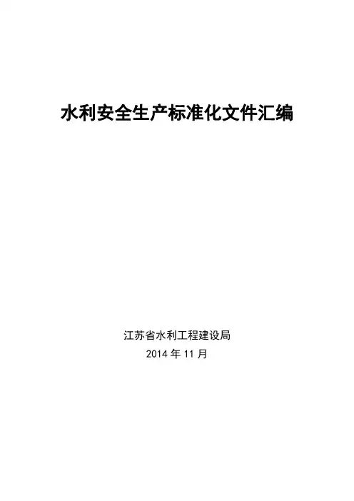 水利安全生产标准化文件汇编
