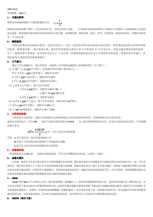 武汉大学遥感真题 年份整理