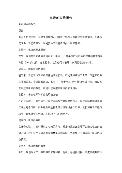 电流的实验报告