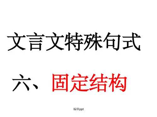 《高三语文复习资料》7、固定句式 以