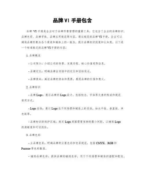 品牌VI手册包含