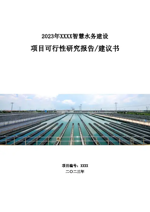 2023年智慧水务项目可行性研究报告项目建议书