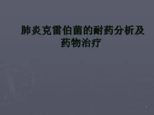 肺炎克雷伯菌的耐药机制及药物治疗ppt课件