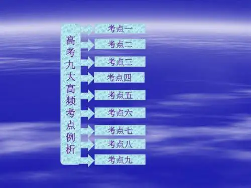 第2部分    高考九大高频考点例析