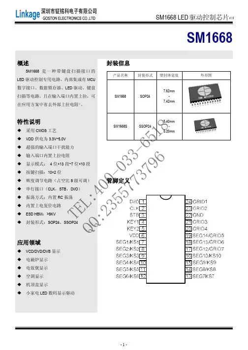 SM1668 LED驱动控制芯片