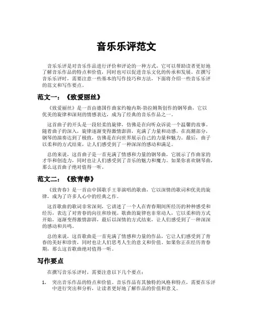 音乐乐评范文