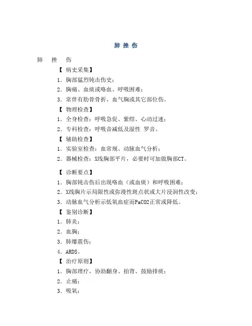 肺  挫  伤