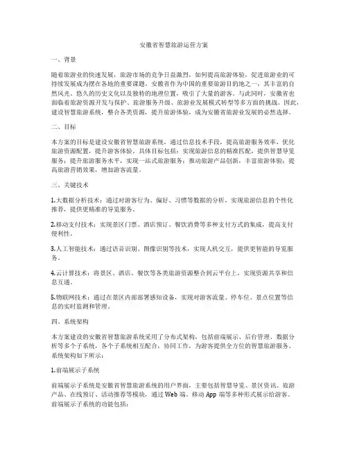 安徽省智慧旅游运营方案