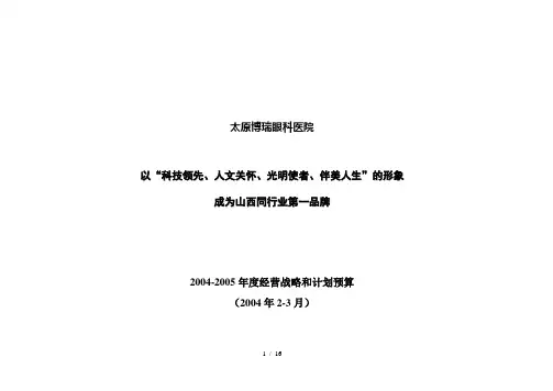 年度经营战略和计划预算(doc 16页)