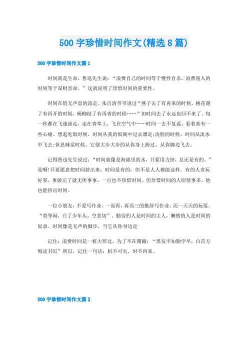 500字珍惜时间作文(精选8篇)
