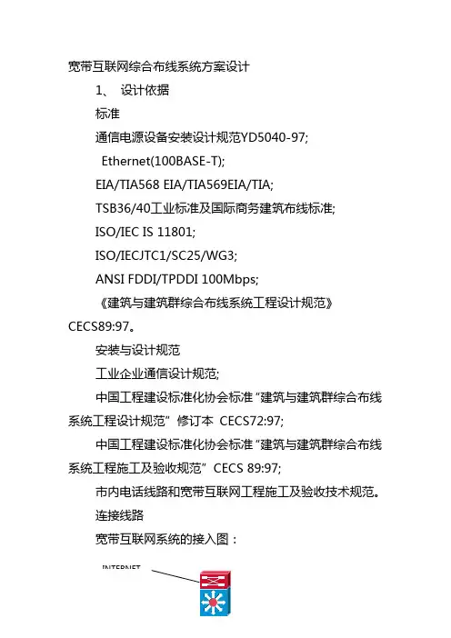 宽带互联网综合布线系统方案设计