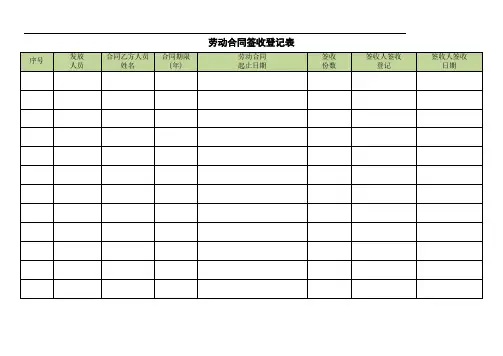 劳动合同签收登记表