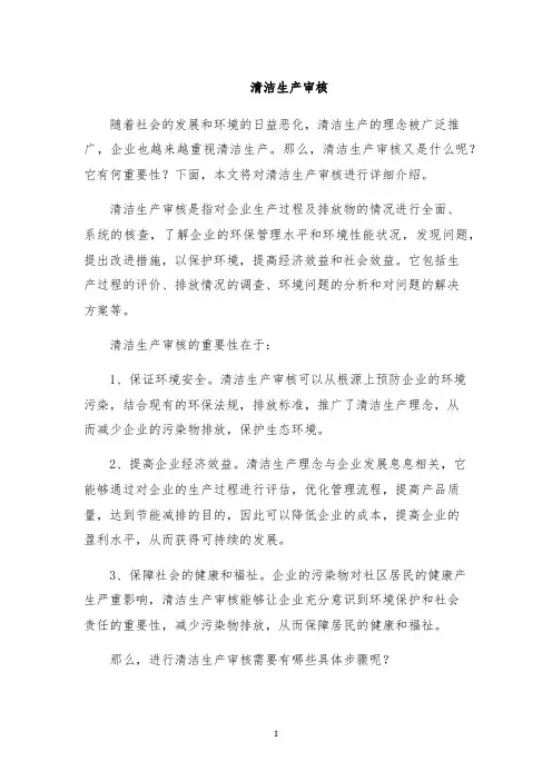 清洁生产审核