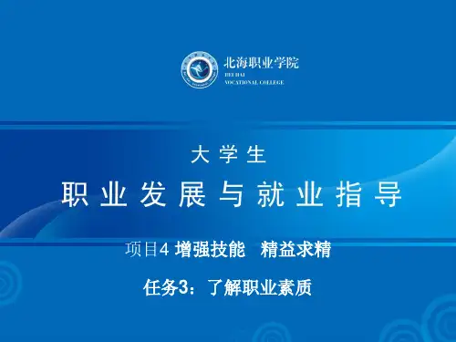 大学生职业发展与就业指导项目4 增强技能 精益求精F