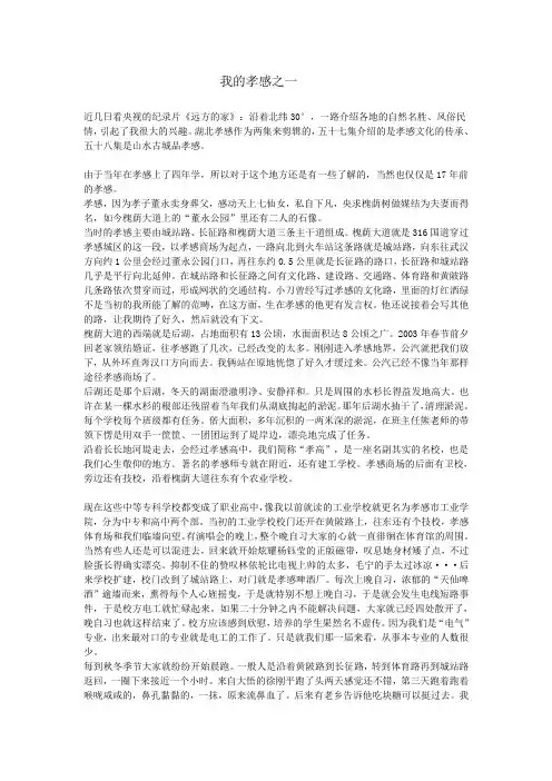 我的孝感之一