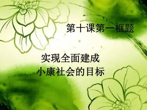人教版高中政治必修一10.1实现全面建成小康社会的目标 (共28张PPT)