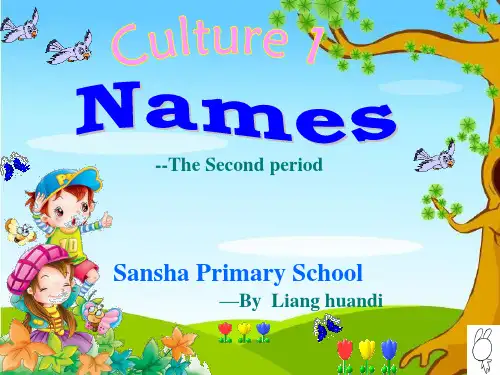三年级英语下册(广东版开心学英语)Culture 1《Names》(第二课时)ppt课件