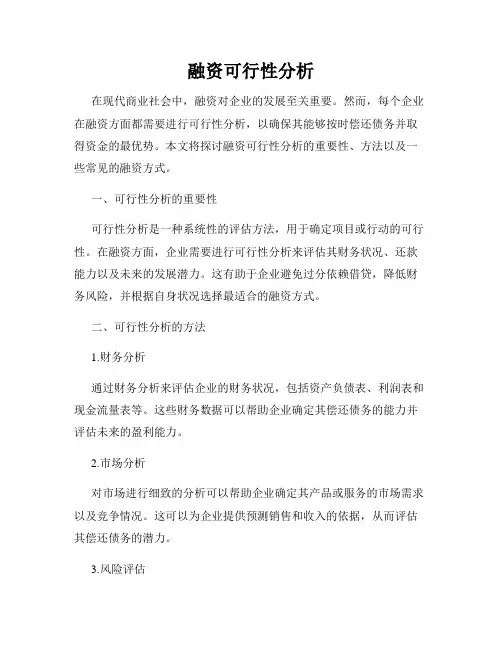 融资可行性分析