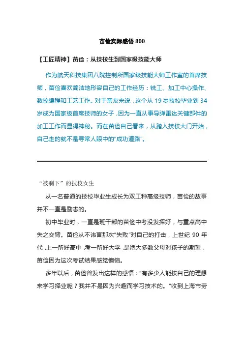 苗俭实际感悟800
