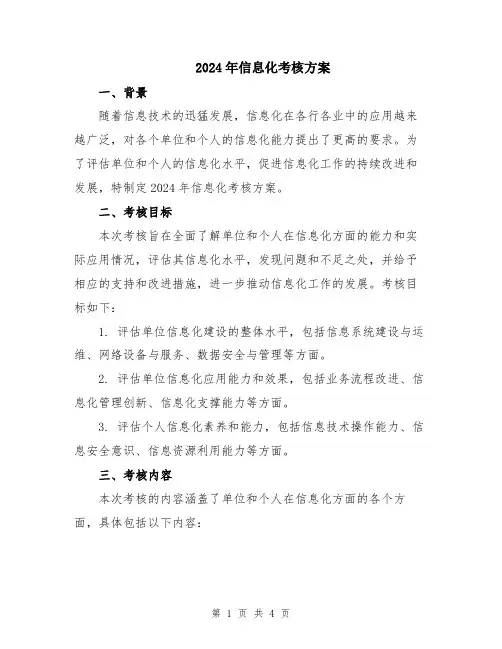 2024年信息化考核方案