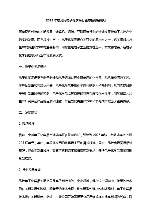 2023年芯片用电子化学品行业市场发展现状