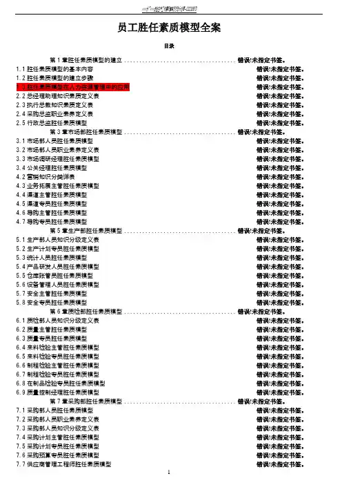 企业胜任力素质模型构建方案