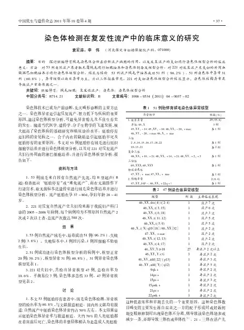 染色体检测在复发性流产中的临床意义的研究