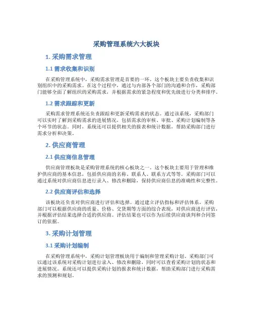 采购管理系统六大板块
