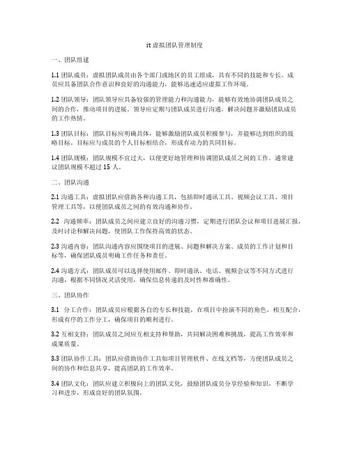 it虚拟团队管理制度