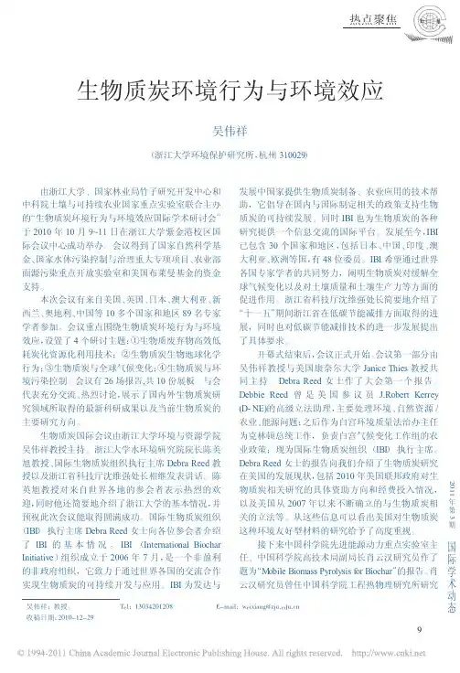 生物质炭环境行为与环境效应