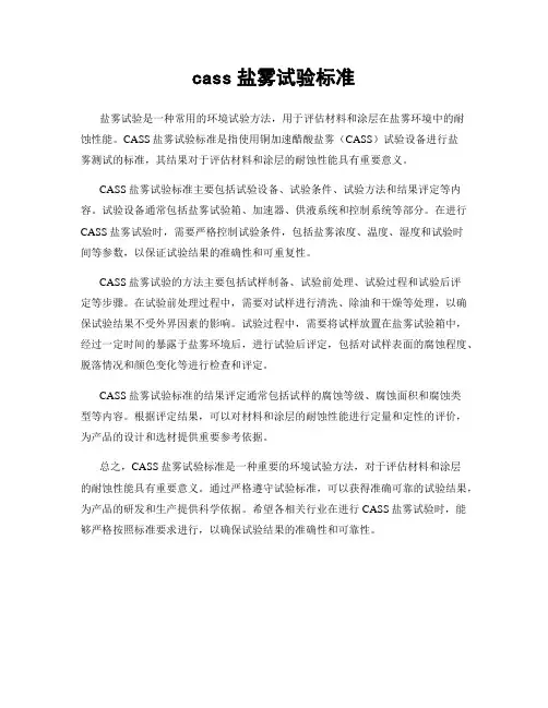 cass盐雾试验标准