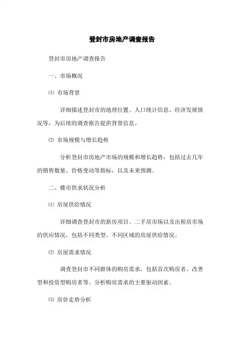 登封市房地产调查报告