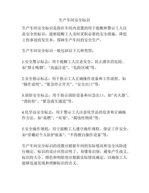 生产车间安全标识