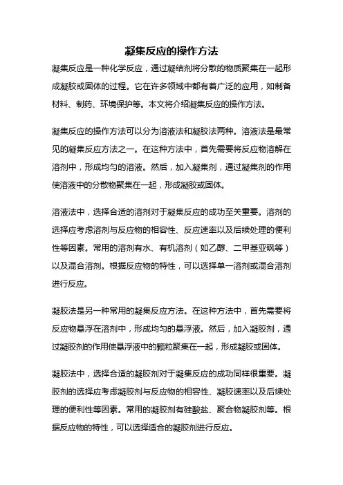 凝集反应的操作方法